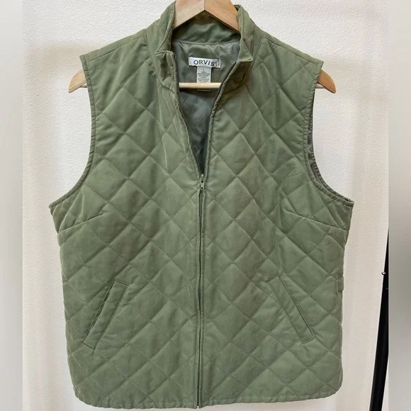 Orvis Green Quilted Vest with Pockets, Women’s size Large - Picture 2 of 7